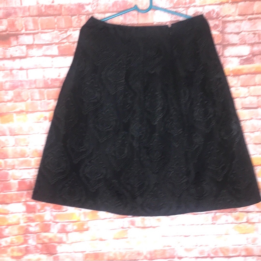 Talbots NWT Black A-line Jacquard Skirt
